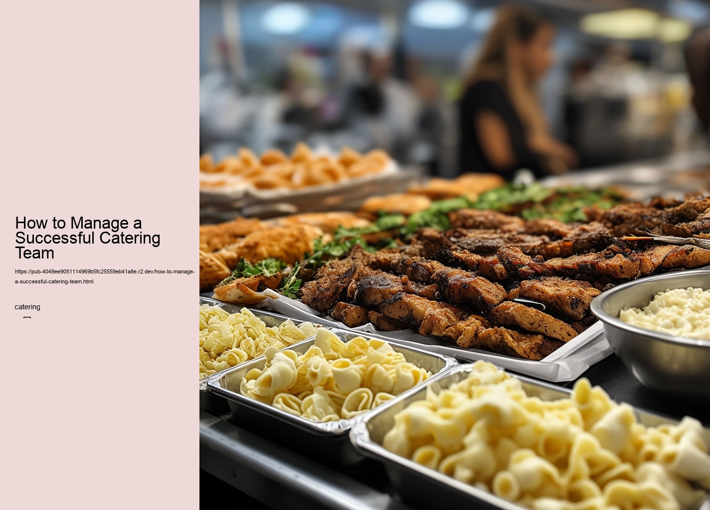 How to Manage a Successful Catering Team